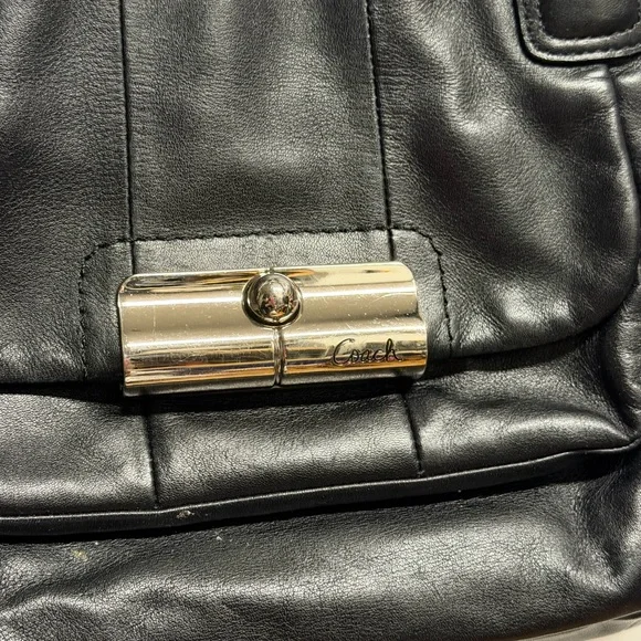 Coach Kristin y2K bag black leather with silver hardware and extra strap - Picture 2 of 12